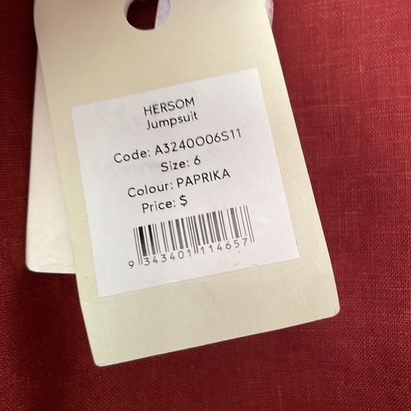 ELK Hersom Jumpsuit French Linen Size 6 Paprika - Picture 8 of 8